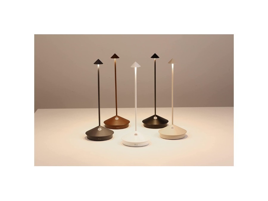 ZAFFERANO S.R.L. Pina pro, lampada da tavolo ricaricabile foglia d'argento