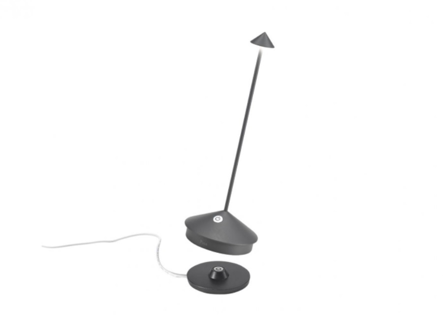 ZAFFERANO S.R.L. Pina pro, lampada da tavolo ricaricabile grigio scuro