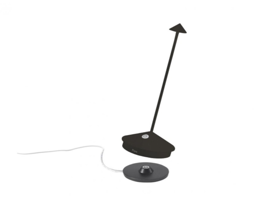 ZAFFERANO S.R.L. Pina pro, lampada da tavolo ricaricabile nero opaco