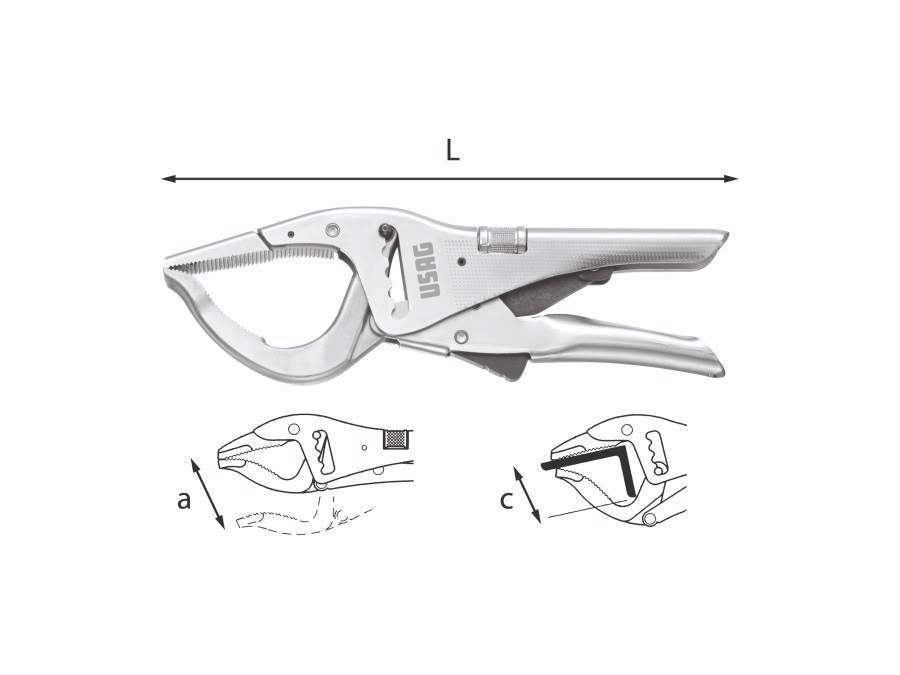 USAG PINZA REGOLABILE AUTOBLOCCANTE A CREMAGLIERA A GRANDE CAPACITA' - ART. 135 C