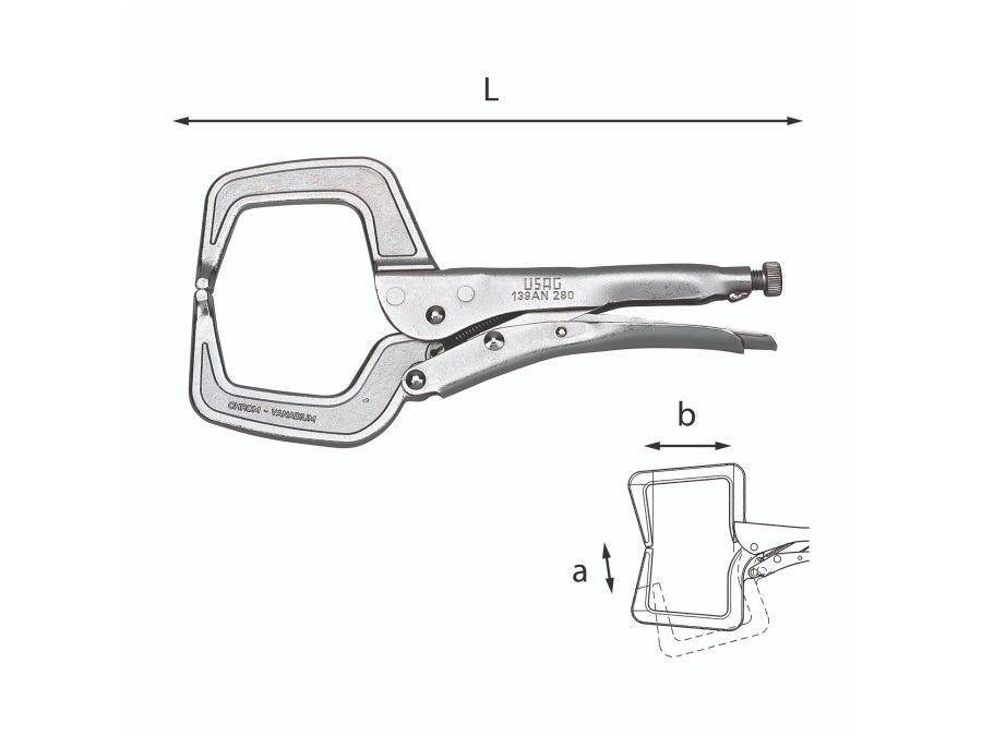 USAG PINZA REGOLABILE AUTOBLOCCANTE CON GANASCE A COLLO DI CIGNO - ART. 139 AN