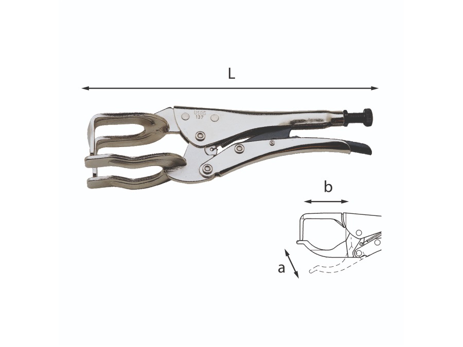 USAG PINZA REGOLABILE AUTOBLOCCANTE CON GANASCE A FORCELLA - ART. 137