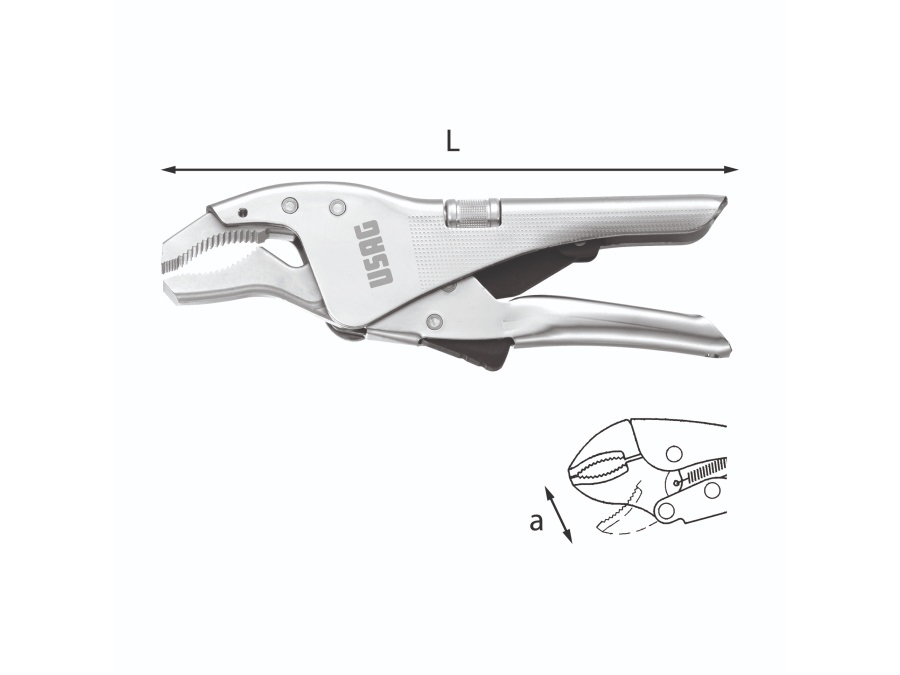 USAG PINZA REGOLABILE AUTOBLOCCANTE CON GANASCE CONCAVE - ART. 134 A