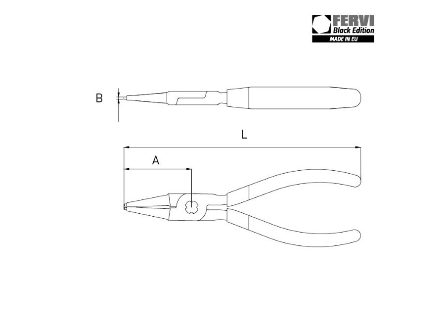 FERVI SPA PINZE DRITTE PER ANELLI ELASTICI INTERNI - DIAMETRO Ø 19 - 60 mm