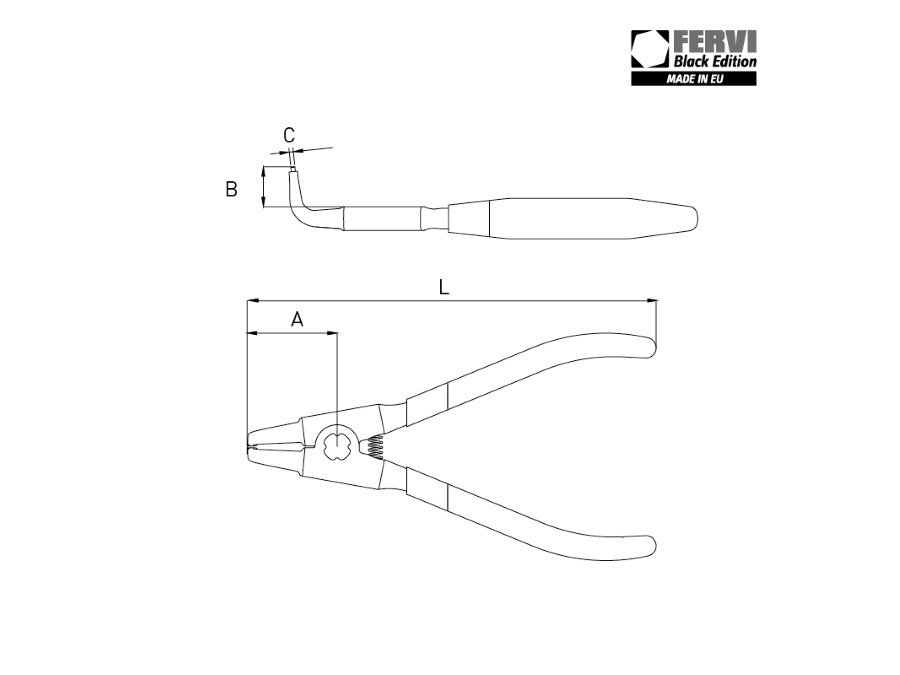 FERVI SPA PINZE PIEGATE PER ANELLI ELASTICI ESTERNI - DIAMETRO Ø 40 - 100 mm