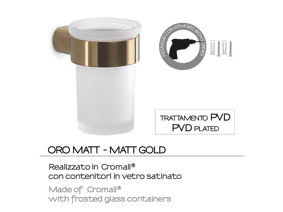 GEDY SPA Pirenei, portaspazzolini oro matt