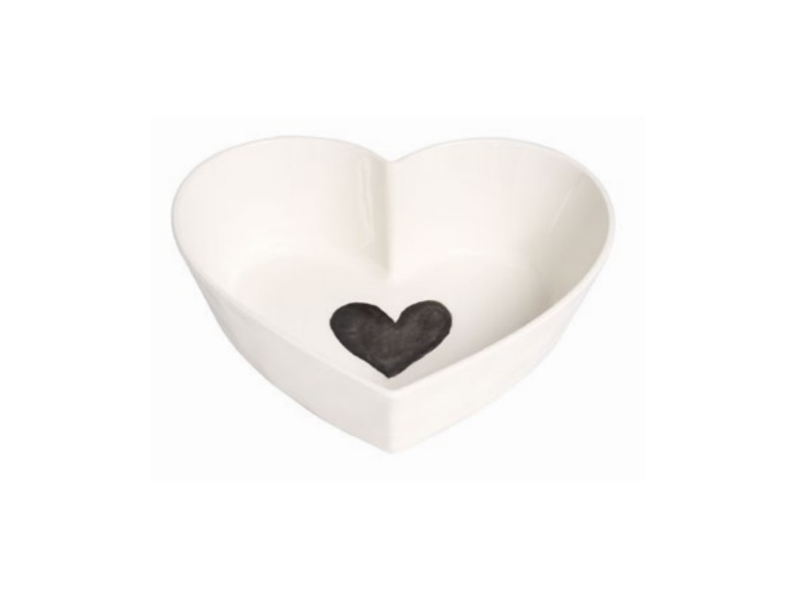 SIMPLE DAY LIVING & LIFESTYLE Pirofila Cuore Grigio, 24x22.5x7cm