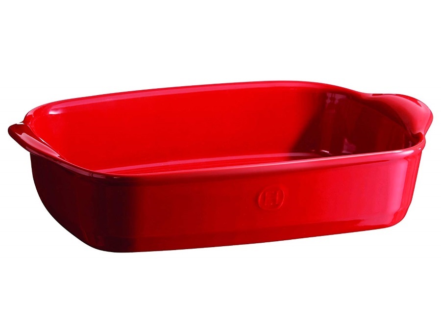 EMILE HENRY-EMILE & CO Pirofila rettangolare di Emile Henry, Grand Cru, Rosso, Emile Henry - MISURA 42X27X7 CM