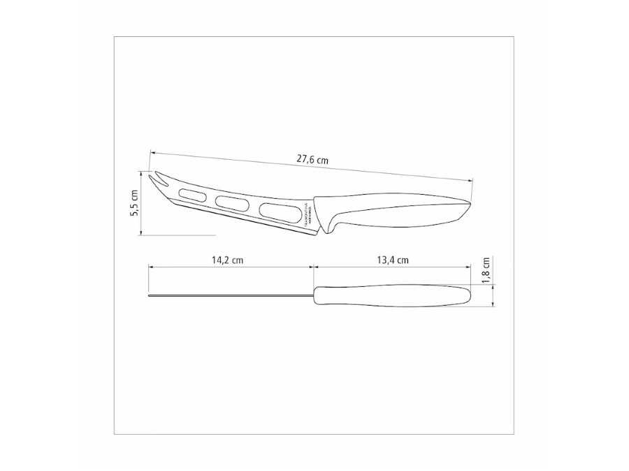 TRAMONTINA Plenus, Coltello da Formaggio con Lama in Acciaio Inox e Manico in Polipropilene Nero