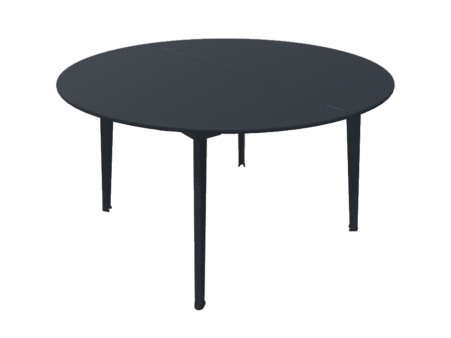 EMU Plus4, tavolo tondo allungabile 138+60x76 cm, ferro antico