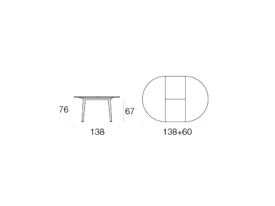 EMU Plus4, tavolo tondo allungabile 138+60x76 cm, ferro antico