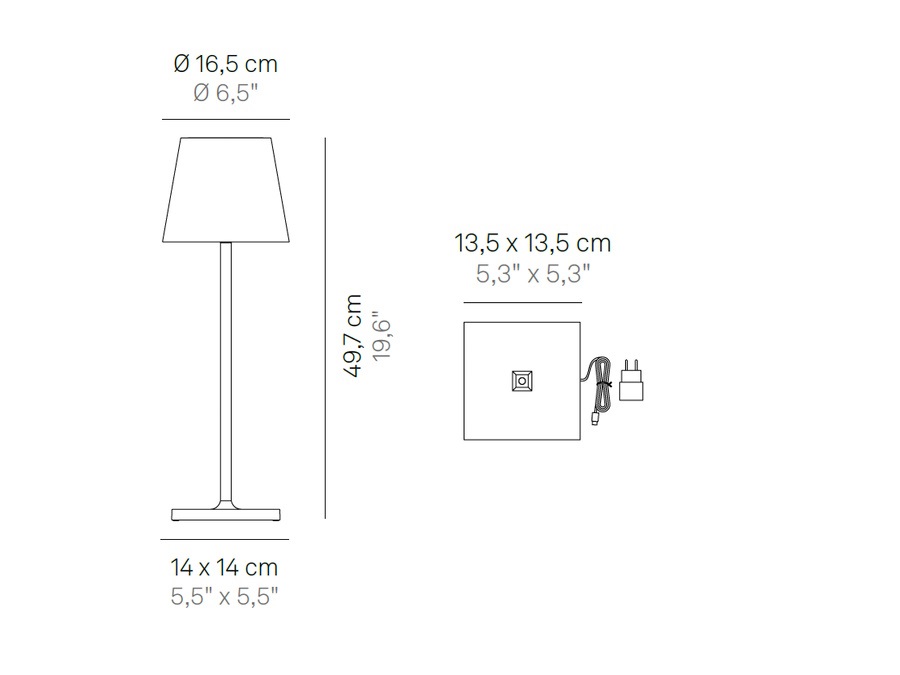 ZAFFERANO S.R.L. Poldina Pro L Desk, Lampada da Tavolo di zafferano - Corten