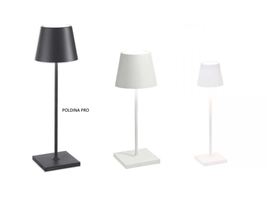 ZAFFERANO S.R.L. Poldina pro lampada da tavolo ricaricabile di zafferano - nero opaco