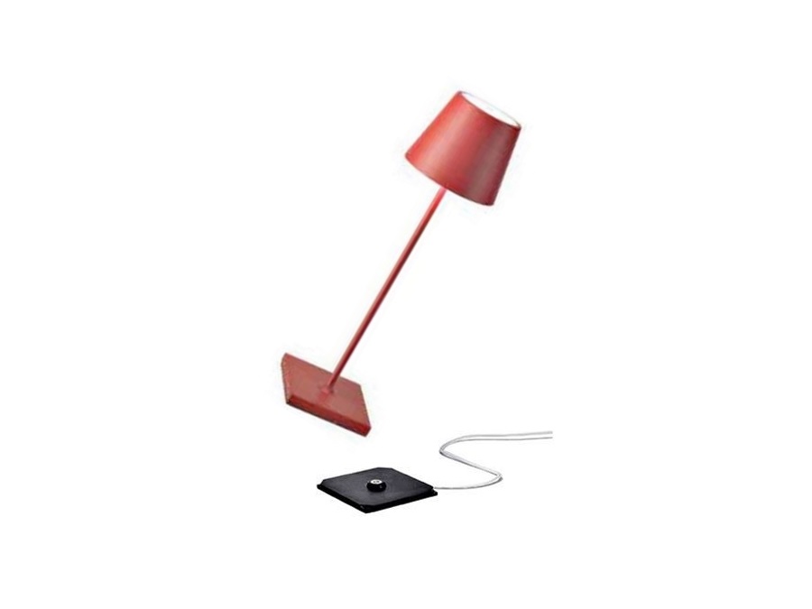 ZAFFERANO S.R.L. Poldina pro lampada da tavolo ricaricabile di zafferano - rosso