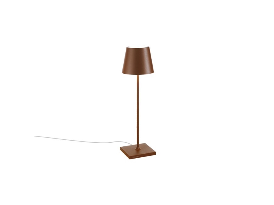 ZAFFERANO S.R.L. Poldina table, lampada da tavolo led con cavo (non ricaricabile) - corten