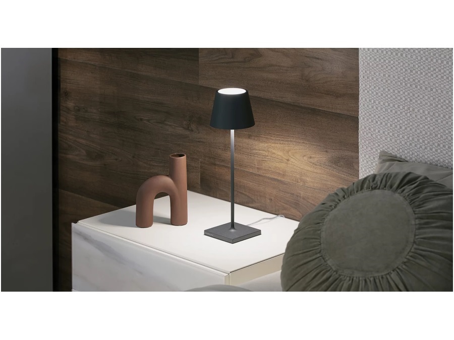 ZAFFERANO S.R.L. Poldina table, lampada da tavolo led con cavo (non ricaricabile) - grigio scuro