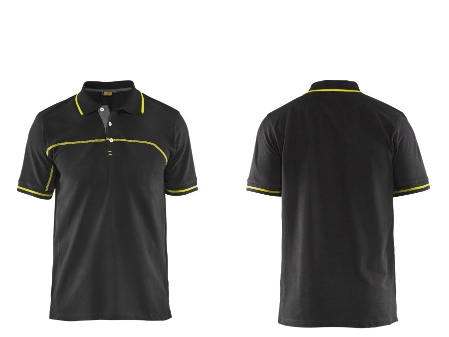 BLÅKLÄDER ITALIA SRL POLO piké UOMO 3389 1050 BLÅKLÄDER IN COTONE 60% NERO/GIALLO