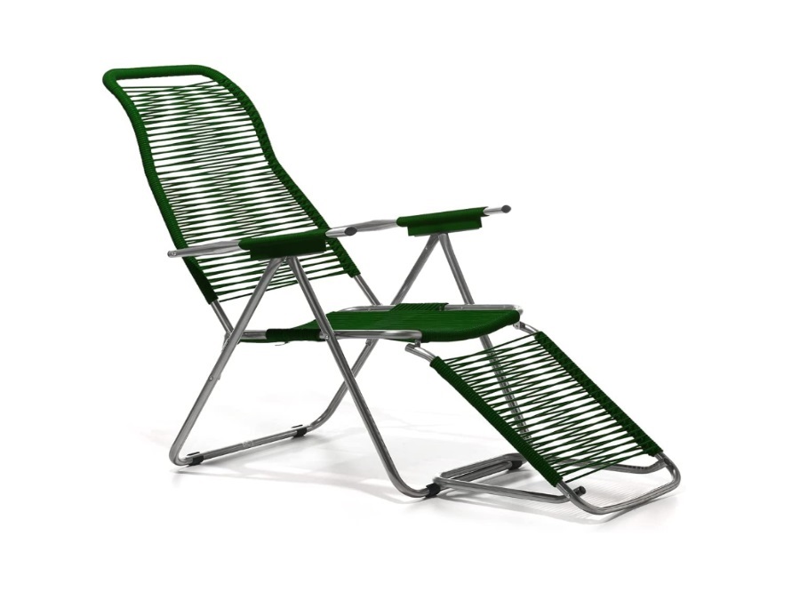 FIAM S.P.A. Poltrona spaghetti alluminio, verde scuro
