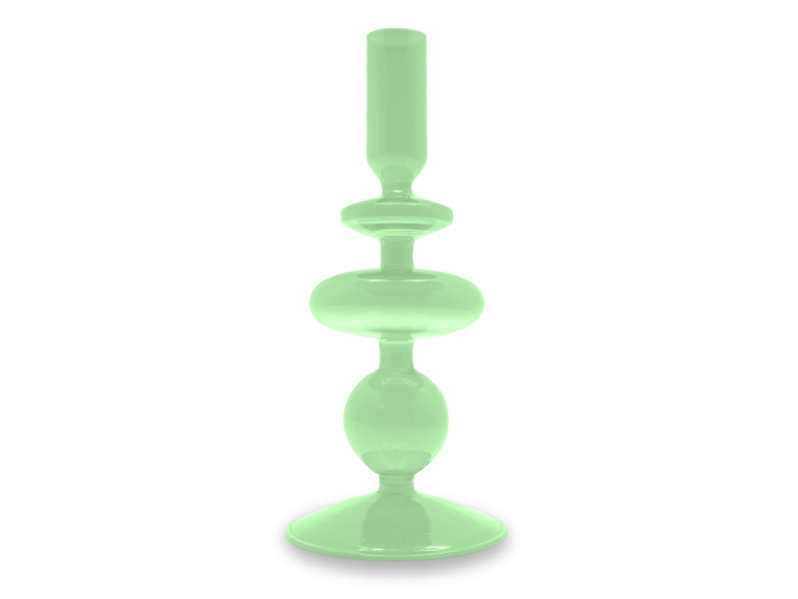 WD LIFESTYLE Portacandele in vetro borosilicato verde, 20 cm
