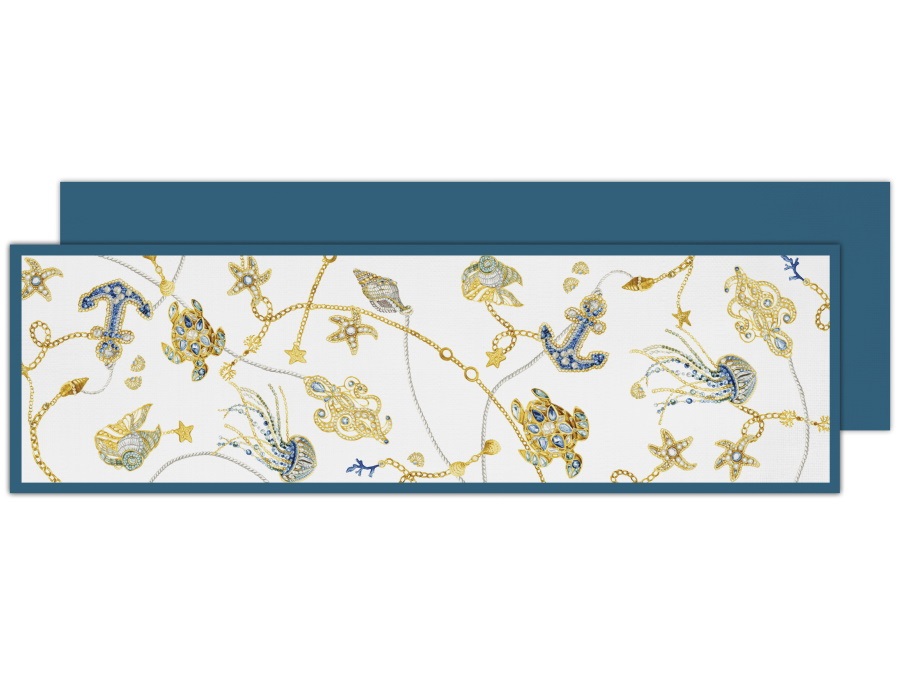 BACI MILANO Portofino - Runner blu in cotone 48 x 150 cm