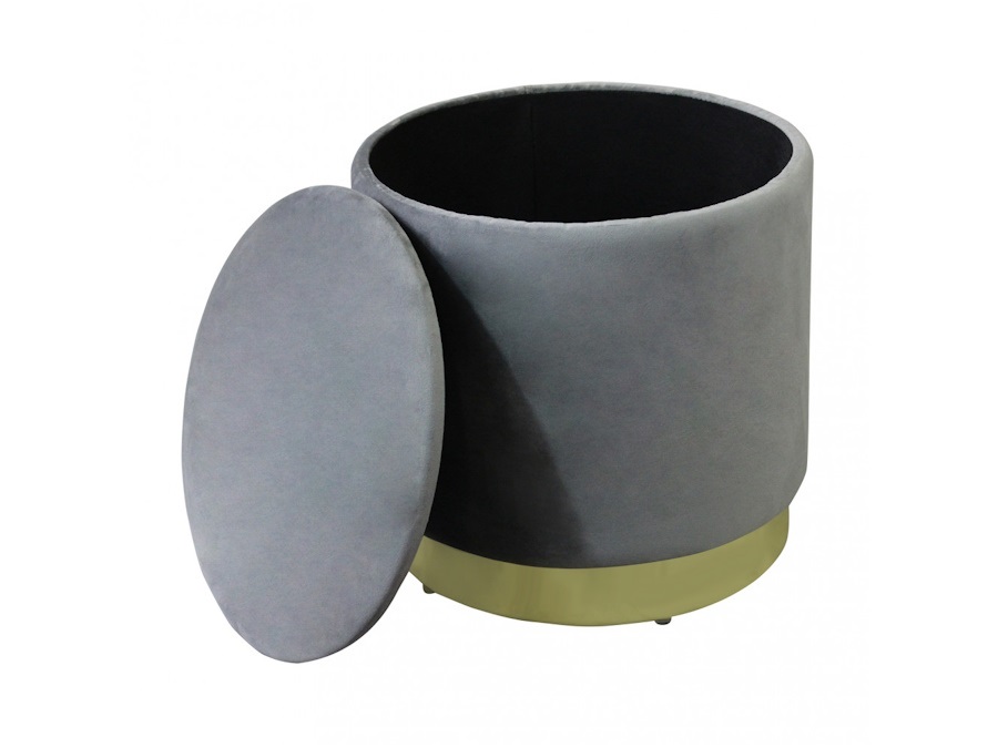 MAGAZZINI COSMA S.P.A. POUF CONTENITORE ROTONDO IN VELLUTO GRIGIO SCURO