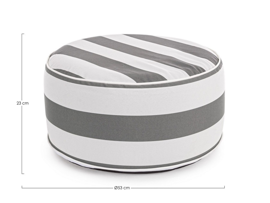 BIZZOTTO Pouf righe gonfiabile bianco/grigio