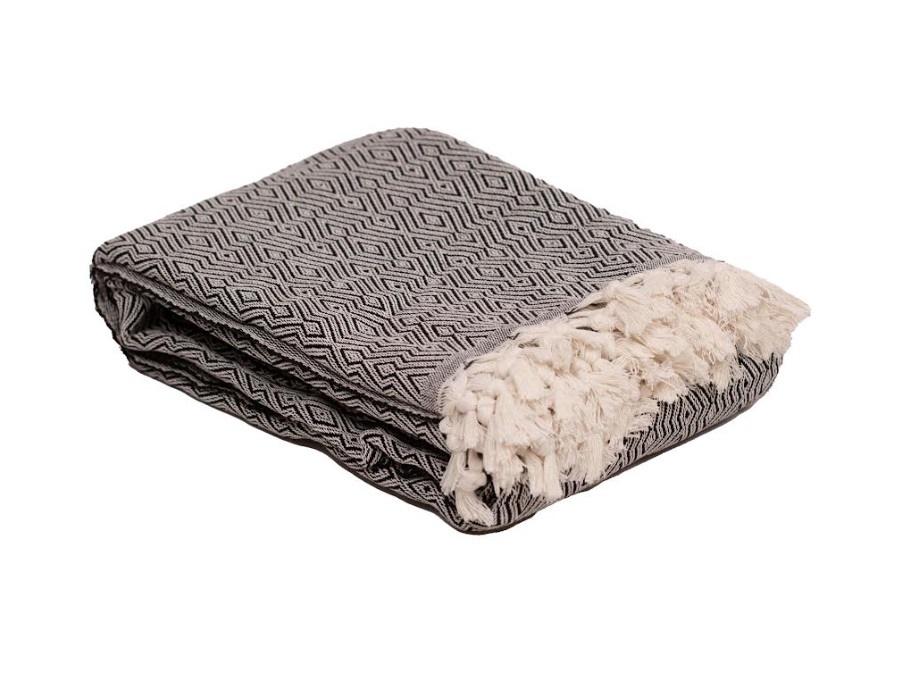 MARINETTE SAINT-TROPEZ Prestige jete, coperta in cotone noir 220x240 cm