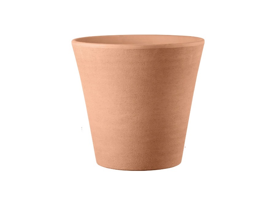 DEROMA Primitivo white, vaso conico in terracotta 49 cm