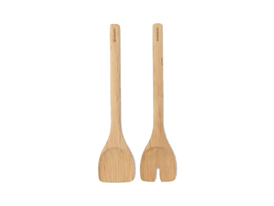 BRABANTIA Profile, set 2 posate servi-insalata in legno