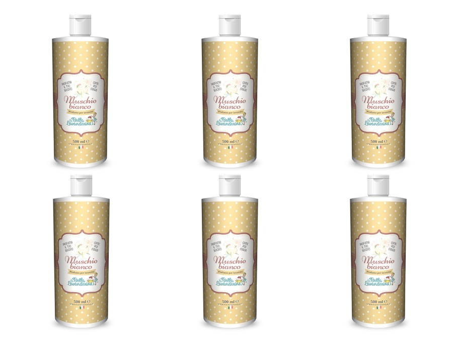 LA BELLA LAVANDERINA Profumo bucato muschio bianco 500 ml, confezione 6 flaconi