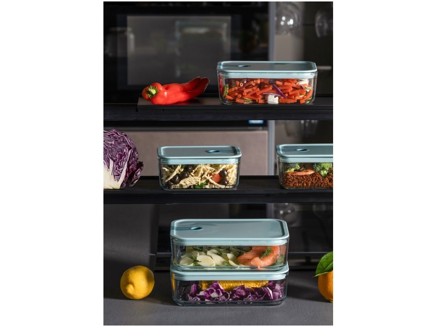 OMADA Pull box chef glass, contenitore vetro 1,6 lt ottanio