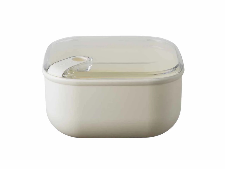 OMADA Pull box, contenitore quadrato per alimenti c/ griglia di drenaggio 19,5x19,5xH10,5 cm avorio