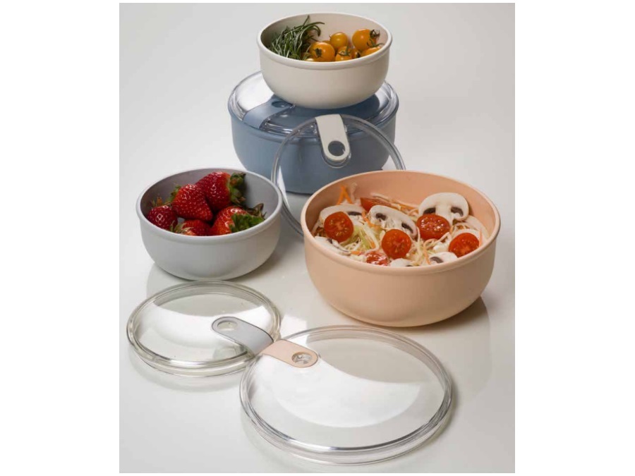 OMADA Pull box, contenitore tondo per alimenti 15,7x15,7xH8,2 cm grigio