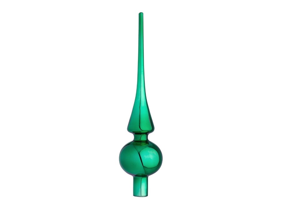 BIZZOTTO Puntale in vetro verde smeraldo lucido, h26 cm
