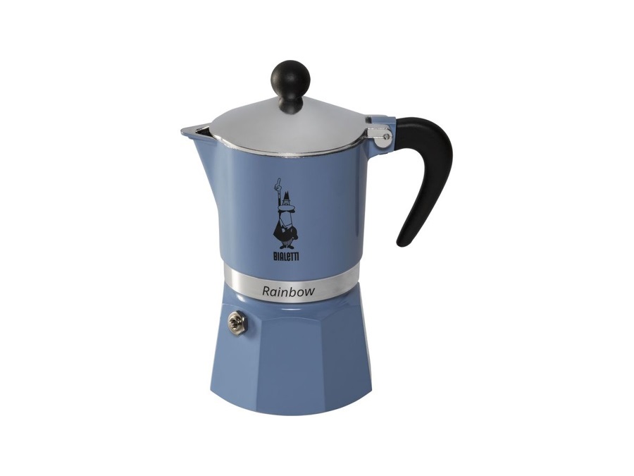 BIALETTI INDUSTRIE Rainbow, moka 3 tazze azzurro primavera 2024