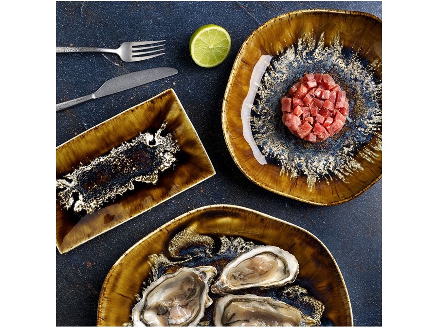 TOGNANA Reef, piatto piano Oyster in porcellana - 33 cm