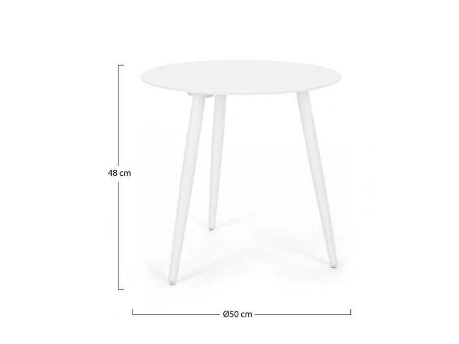 BIZZOTTO Ridley, tavolino Ø50 cm bianco