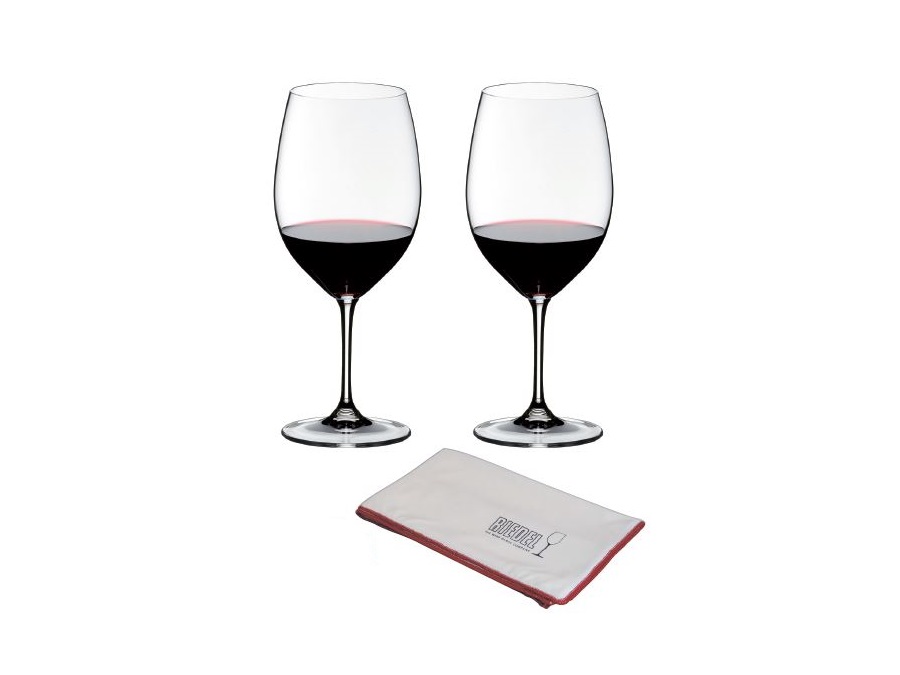 RIEDEL Riedel vinum - set 2 bicchieri cabernet sauvignon/merlot con panno