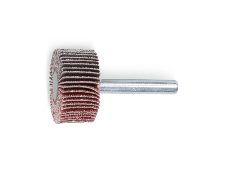 BETA UTENSILI Ruota a lamelle con gambo, lamelle in tela abrasiva al corindone - MISURA Ø (30 mm) - h (15 mm) - S (6 mm) - P (60)