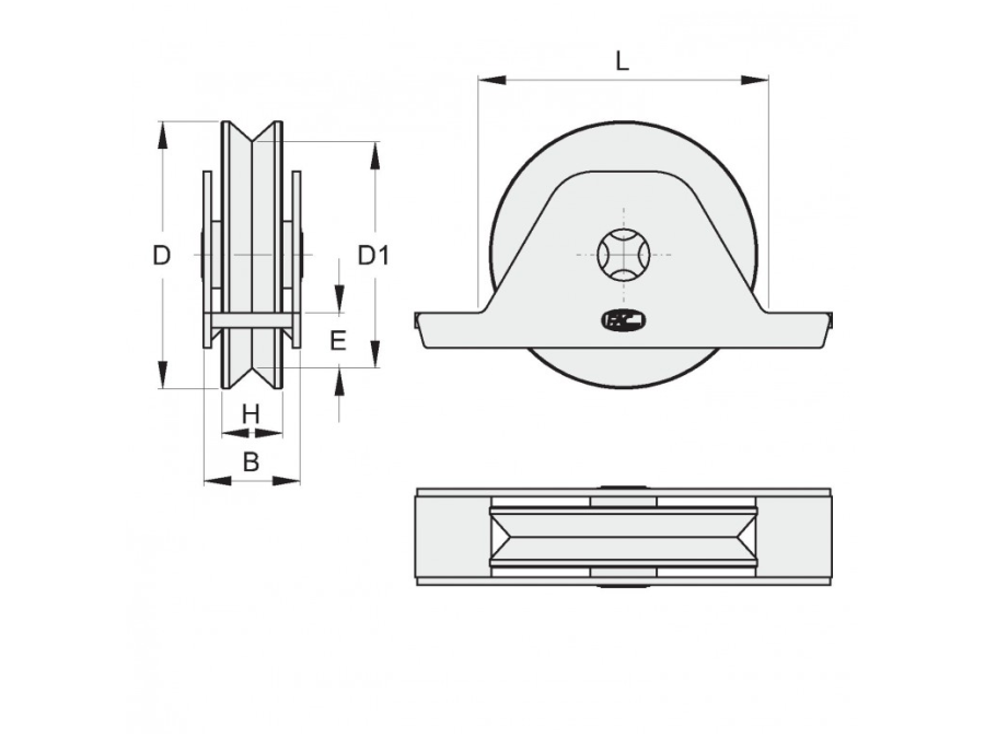 FAC S.R.L. Ruota gola V a supporto interno, Va1103.100