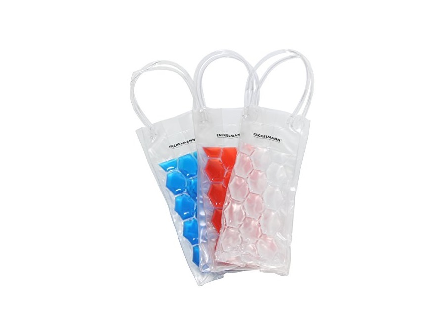 38 x 9 x 9 cm Fackelmann Sacchetto Refrigerante per Bottiglie Plastica e Jelly Ice Assortito 