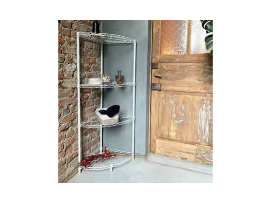 VERDELOOK Scaffale a filo angolare, 4 ripiani, 46x46x140h cm - bianco