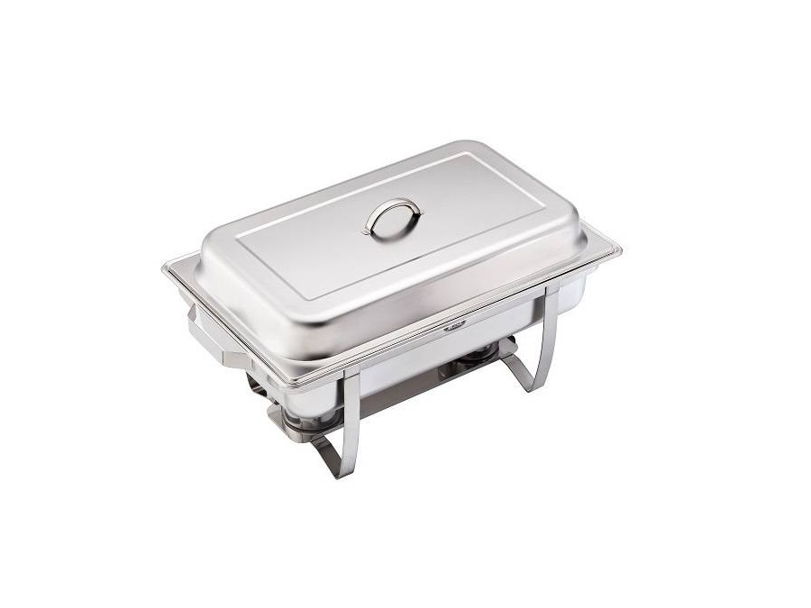 LEONE Scaldavivande Mercury rettangolare con coperchio in acciaio inox - 58,5x35x32 cm