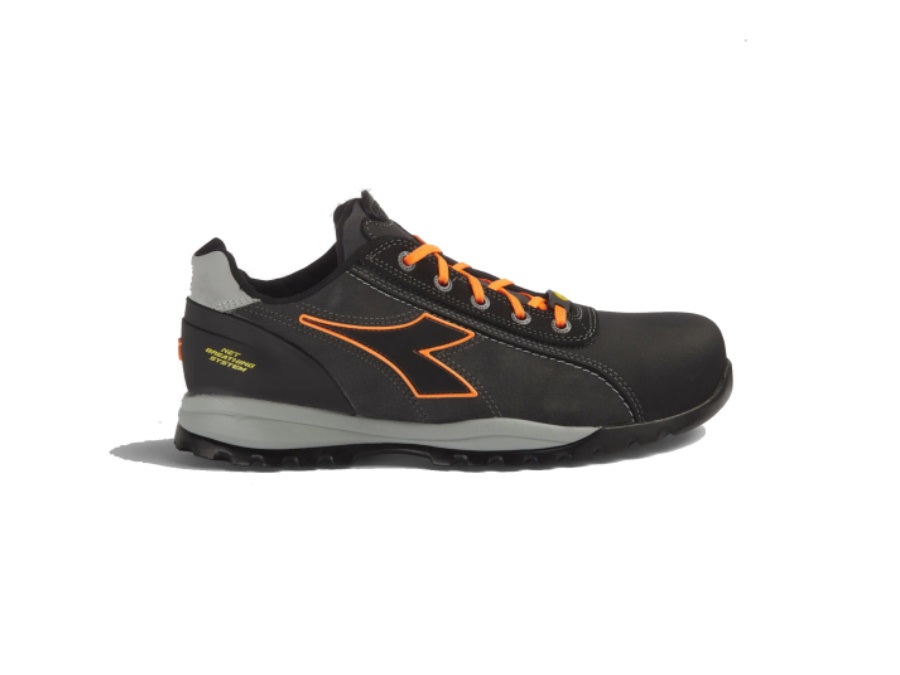 DIADORA Scarpa glove net low pro s3 hro sra esd, grigio asfalto/arancio fluo