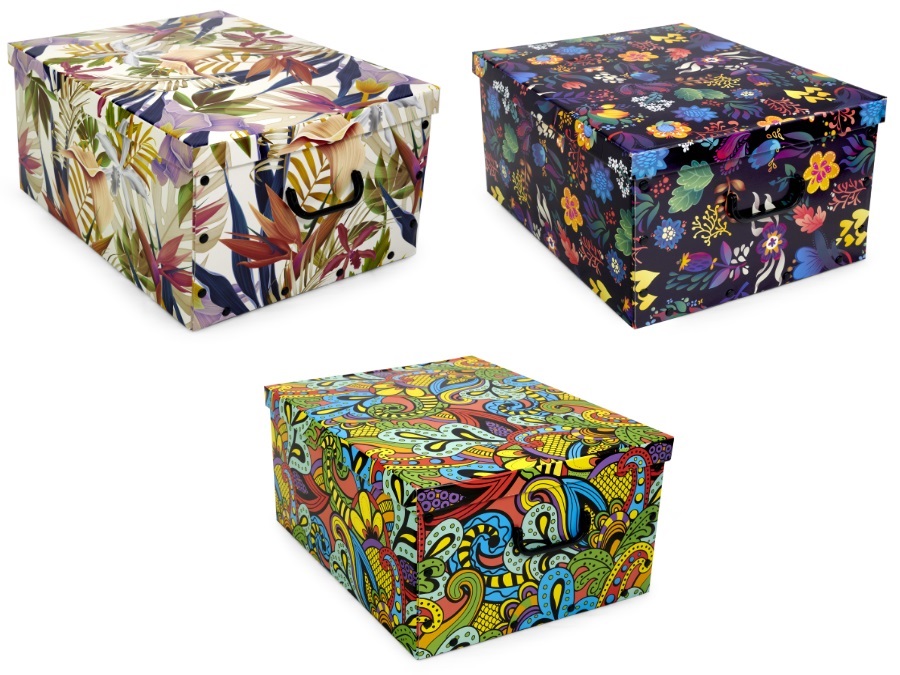 ORDINETT Scatola big box fantasy 49x39x25 cm, colori assortiti