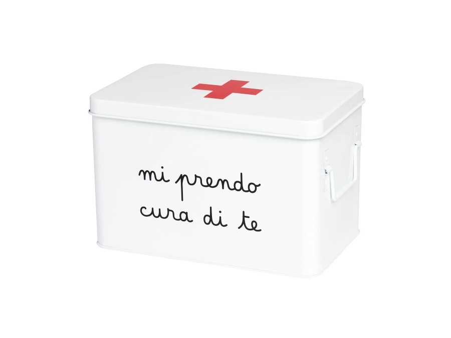 SIMPLE DAY LIVING & LIFESTYLE Scatola in acciaio verniciato Mi prendo cura di te - 32x19x20 cm