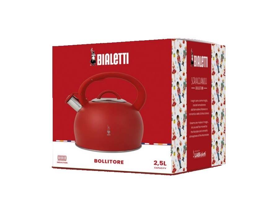 BIALETTI INDUSTRIE Schiaccianoci collection, bollitore rosso 2,5 lt