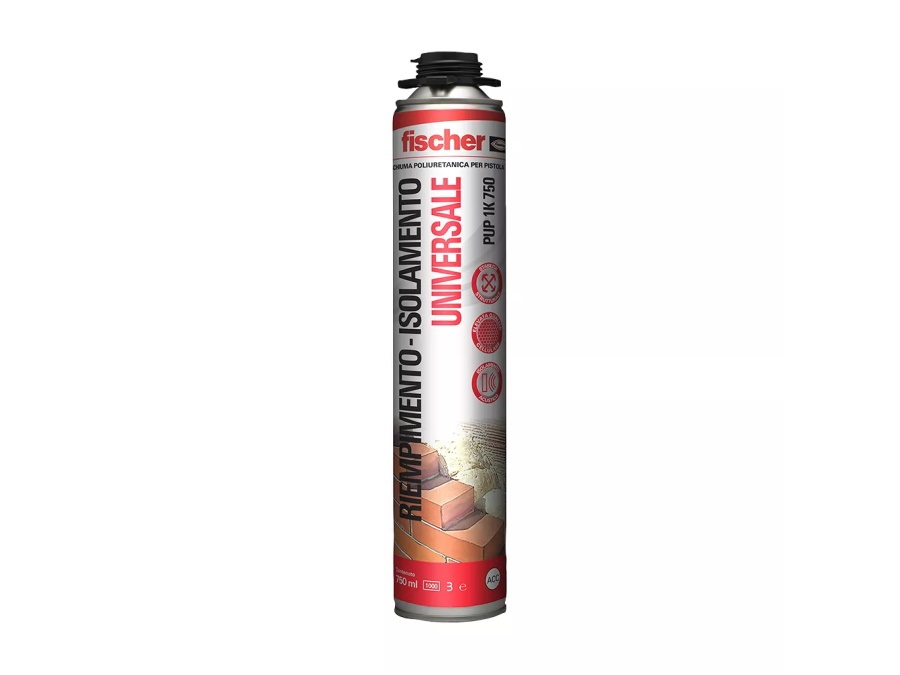 FISCHER Schiuma poliuretanica universale multiuso per pistola, 750 ml