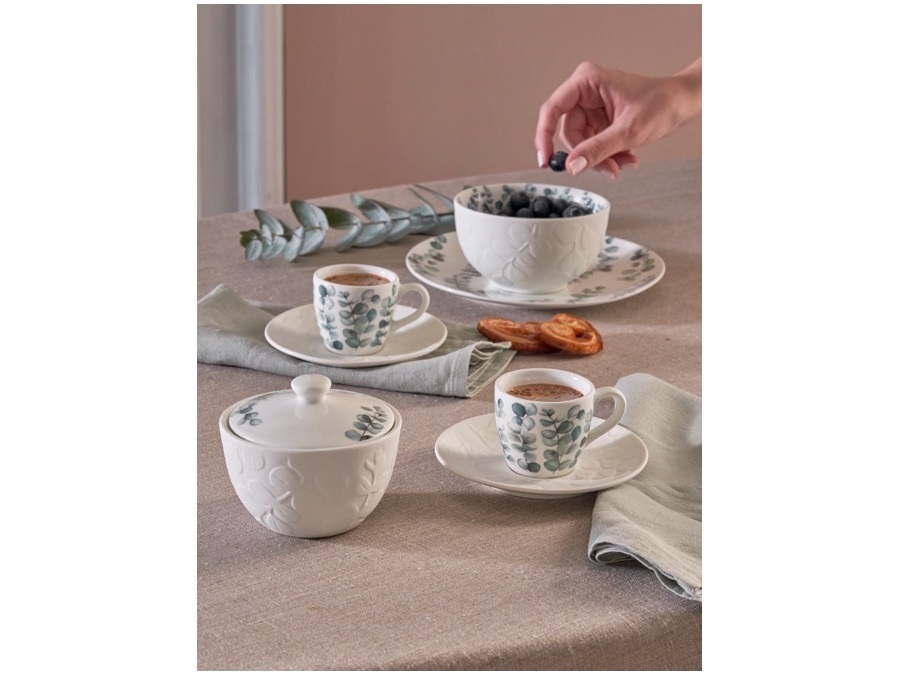 LA PORCELLANA BIANCA Sempreverde, tazzina caffè con piattino - 90 ml