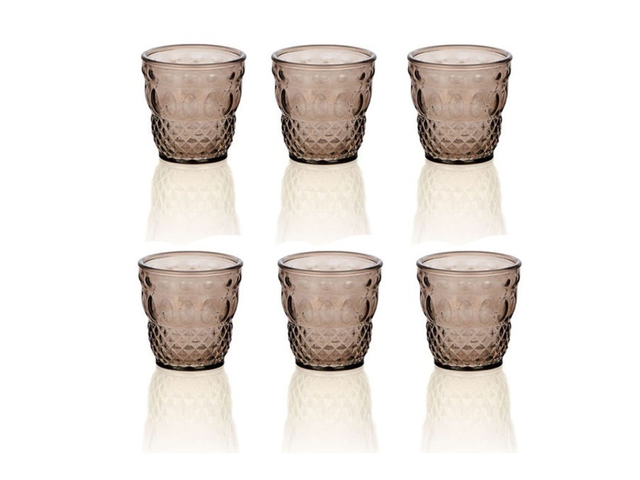 IVV Ser Lapo, set 6 bicchieri grigio bronzo, 28 cl